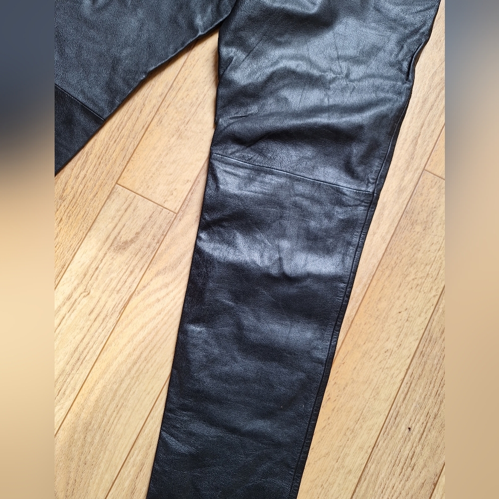 Womens Straight Trousers Sz 16 leather - Picture 7 of 7
